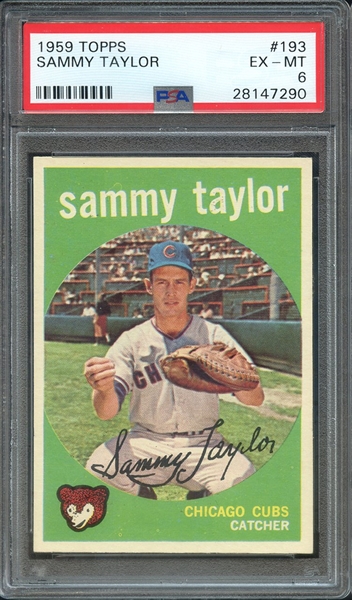 1959 TOPPS 193 SAMMY TAYLOR PSA EX-MT 6
