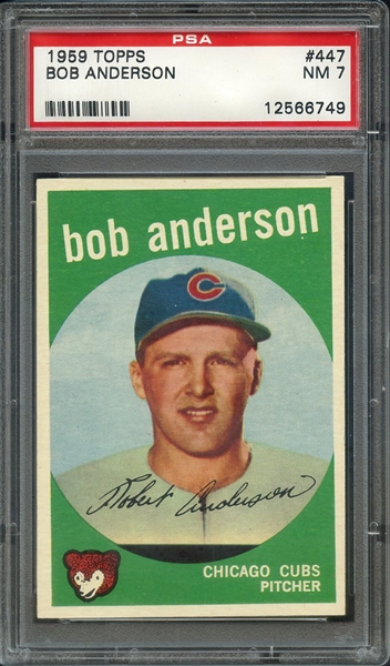 1959 TOPPS 447 BOB ANDERSON PSA NM 7