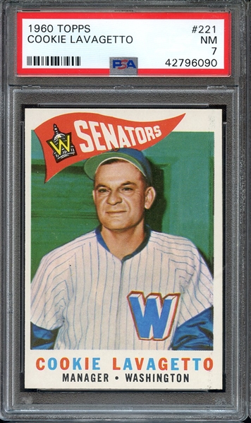 1960 TOPPS 221 COOKIE LAVAGETTO PSA NM 7
