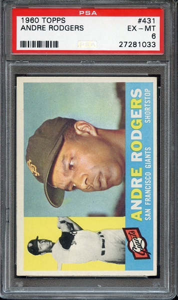 1960 TOPPS 431 ANDRE RODGERS PSA EX-MT 6