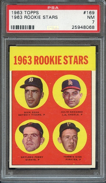 1963 TOPPS 169 1963 ROOKIE STARS PSA NM 7