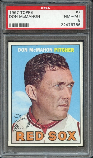 1967 TOPPS 7 DON McMAHON PSA NM-MT 8