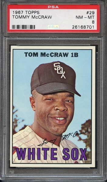 1967 TOPPS 29 TOMMY McCRAW PSA NM-MT 8