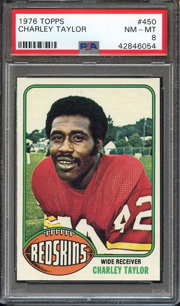 1976 TOPPS 450 CHARLEY TAYLOR PSA NM-MT 8