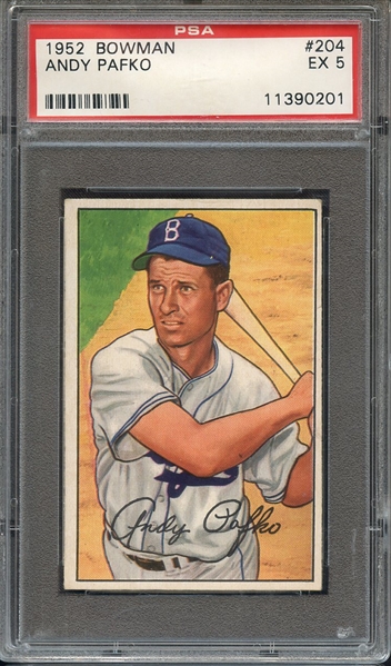 1952 BOWMAN 204 ANDY PAFKO PSA EX 5