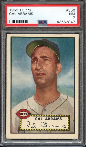 1952 TOPPS 350 CAL ABRAMS PSA NM 7