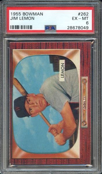 1955 BOWMAN 262 JIM LEMON PSA EX-MT 6