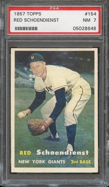 1957 TOPPS 154 RED SCHOENDIENST PSA NM 7