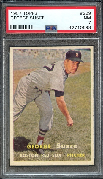 1957 TOPPS 229 GEORGE SUSCE PSA NM 7