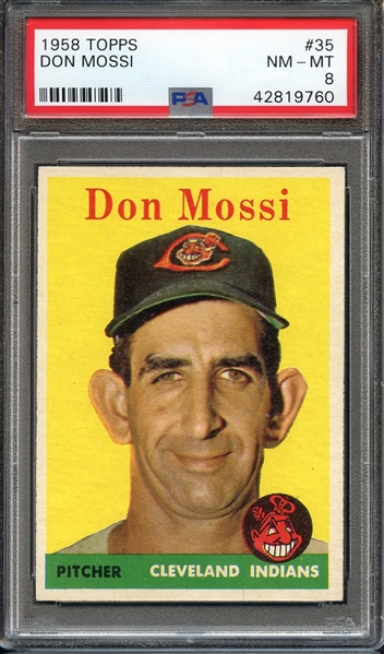 1958 TOPPS 35 DON MOSSI PSA NM-MT 8