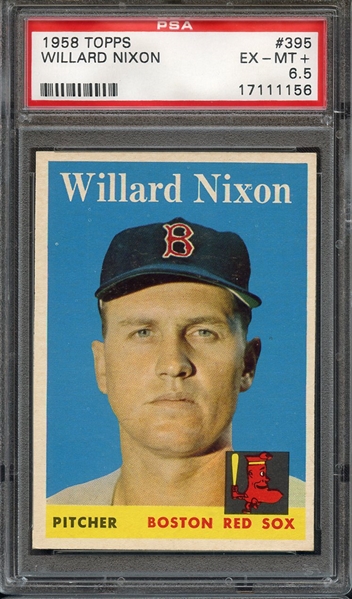 1958 TOPPS 395 WILLARD NIXON PSA EX-MT+ 6.5
