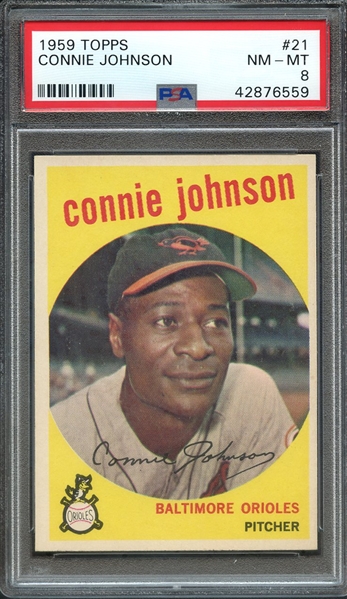 1959 TOPPS 21 CONNIE JOHNSON PSA NM-MT 8