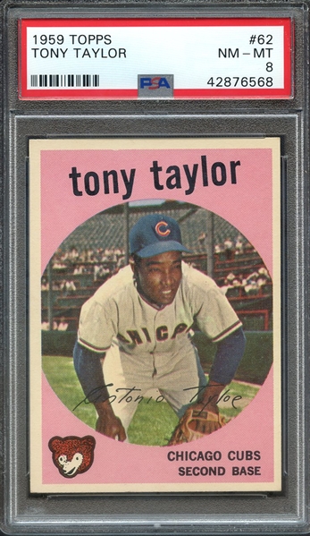 1959 TOPPS 62 TONY TAYLOR PSA NM-MT 8