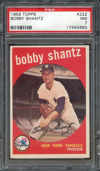 1959 TOPPS 222 BOBBY SHANTZ PSA NM 7
