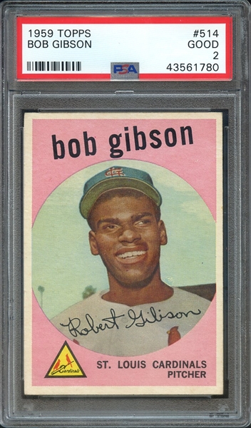 1959 TOPPS 514 BOB GIBSON RC PSA GOOD 2