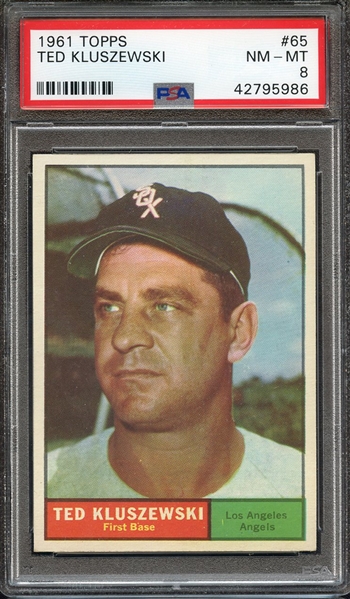 1961 TOPPS 65 TED KLUSZEWSKI PSA NM-MT 8