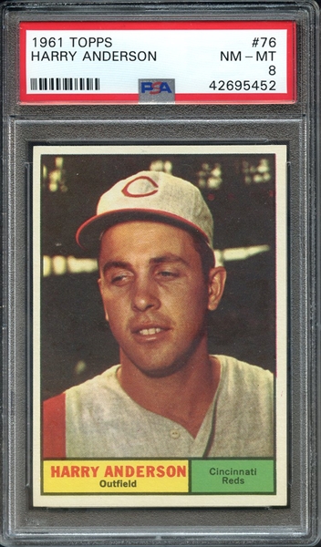 1961 TOPPS 76 HARRY ANDERSON PSA NM-MT 8