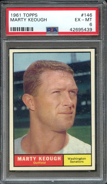 1961 TOPPS 146 MARTY KEOUGH PSA EX-MT 6
