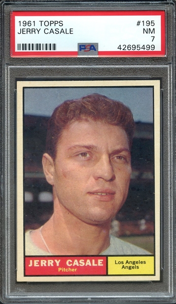 1961 TOPPS 195 JERRY CASALE PSA NM 7