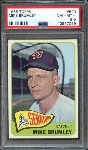 1965 TOPPS 523 MIKE BRUMLEY PSA NM-MT+ 8.5