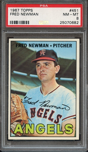 1967 TOPPS 451 FRED NEWMAN PSA NM-MT 8