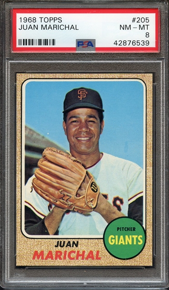 1968 TOPPS 205 JUAN MARICHAL PSA NM-MT 8