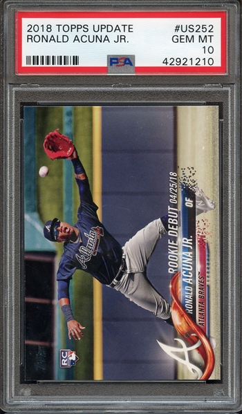 2018 TOPPS UPDATE US252 RONALD ACUNA JR. PSA GEM MT 10