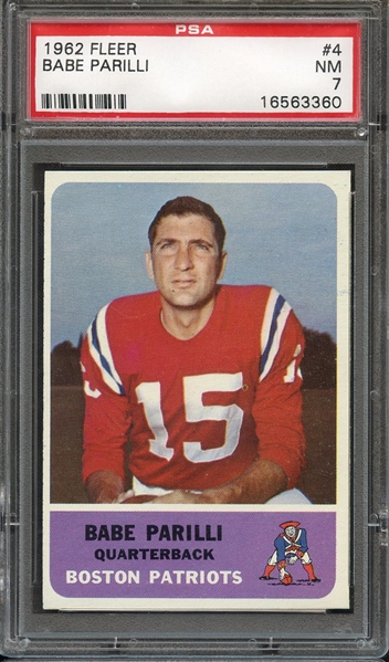 1962 FLEER 4 BABE PARILLI PSA NM 7