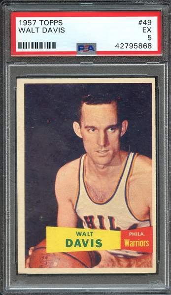 1957 TOPPS 49 WALT DAVIS PSA EX 5