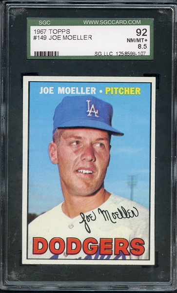 1967 TOPPS 149 JOE MOELLER SGC NM/MT+ 92 / 8.5