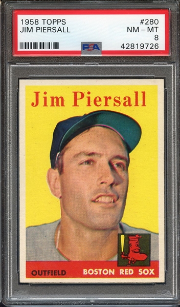1958 TOPPS 280 JIM PIERSALL PSA NM-MT 8