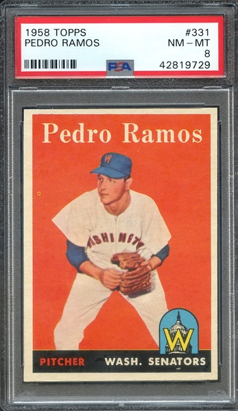 1958 TOPPS 331 PEDRO RAMOS PSA NM-MT 8
