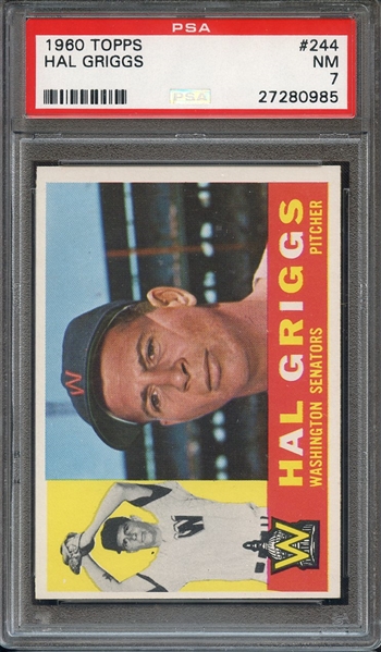 1960 TOPPS 244 HAL GRIGGS PSA NM 7