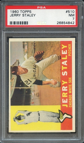 1960 TOPPS 510 JERRY STALEY PSA NM 7