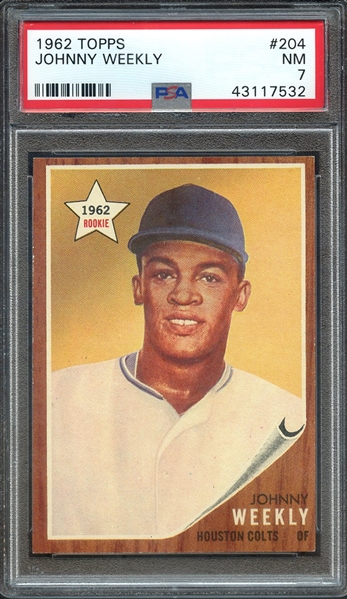 1962 TOPPS 204 JOHNNY WEEKLY PSA NM 7