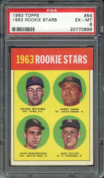1963 TOPPS 54 1963 ROOKIE STARS PSA EX-MT 6