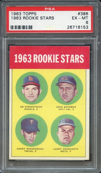 1963 TOPPS 386 1963 ROOKIE STARS PSA EX-MT 6