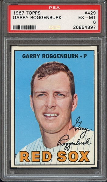 1967 TOPPS 429 GARRY ROGGENBURK PSA EX-MT 6