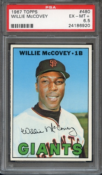 1967 TOPPS 480 WILLIE McCOVEY PSA EX-MT+ 6.5