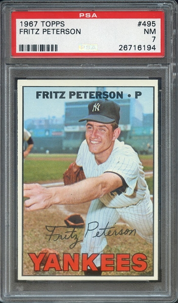 1967 TOPPS 495 FRITZ PETERSON PSA NM 7