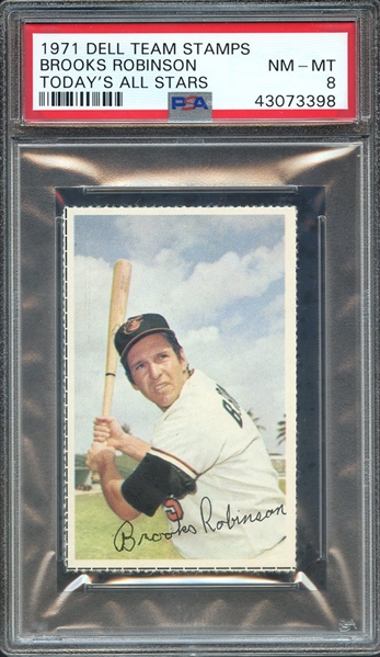 1971 DELL TODAY'S TEAM STAMPS BROOKS ROBINSON TODAY'S ALL STARS PSA NM-MT 8