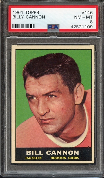 1961 TOPPS 146 BILLY CANNON PSA NM-MT 8