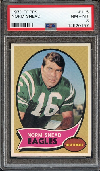 1970 TOPPS 115 NORM SNEAD PSA NM-MT 8