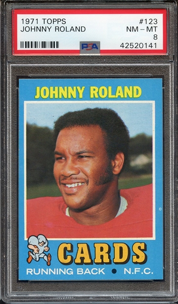 1971 TOPPS 123 JOHNNY ROLAND PSA NM-MT 8