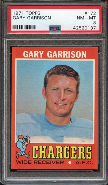 1971 TOPPS 172 GARY GARRISON PSA NM-MT 8