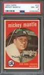 1959 TOPPS 10 MICKEY MANTLE PSA NM-MT 8