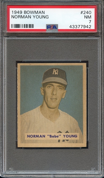 1949 BOWMAN 240 NORMAN YOUNG PSA NM 7