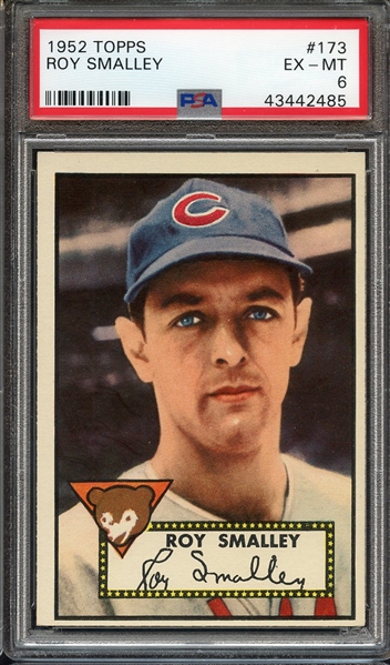 1952 TOPPS 173 ROY SMALLEY PSA EX-MT 6