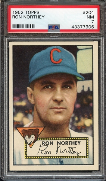 1952 TOPPS 204 RON NORTHEY PSA NM 7