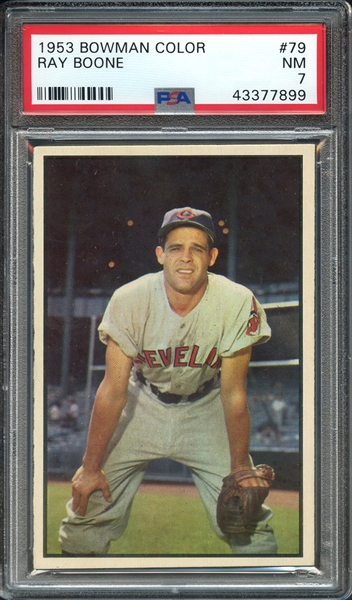 1953 BOWMAN COLOR 79 RAY BOONE PSA NM 7